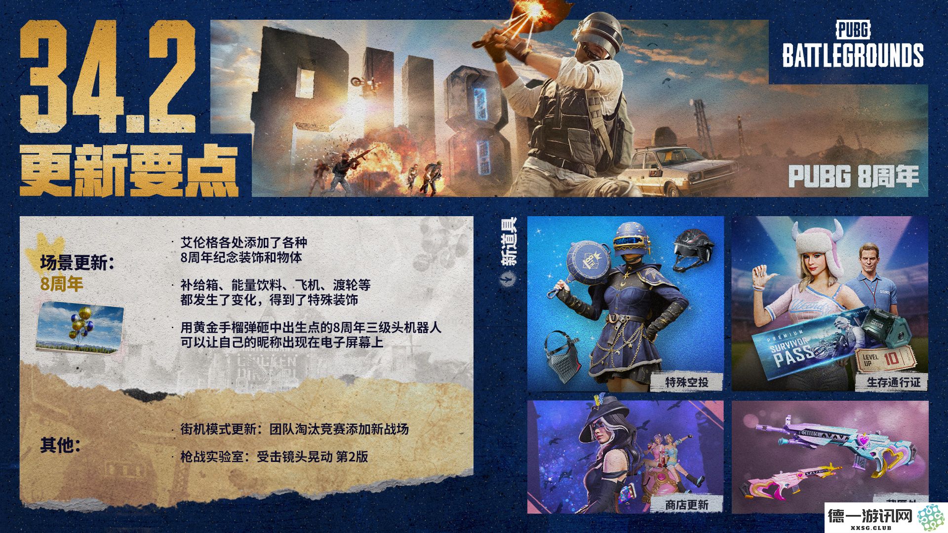 八年相伴,吃鸡盛宴PUBG34.2版本更新八周年庆典正式启动